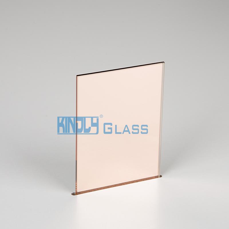 Clear glass pink coated silver mirror
